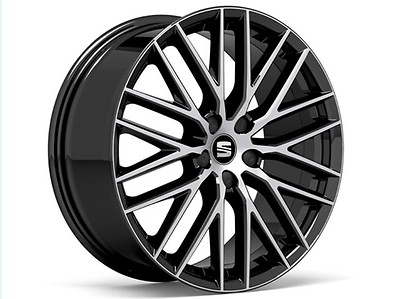 Leichtmetallfelge 19" Diamantbeschichtung, schwarzer Hintergrund – Performance Pack