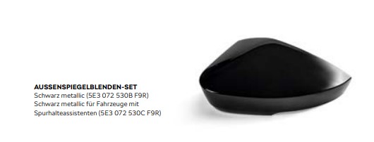 Spiegelkappen-Set, schwarz-metallic