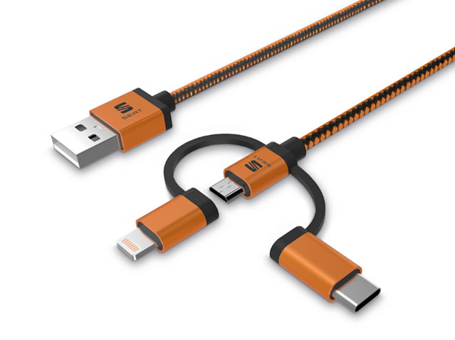 3-in-1-Kabel zum Laden und Datentransfer